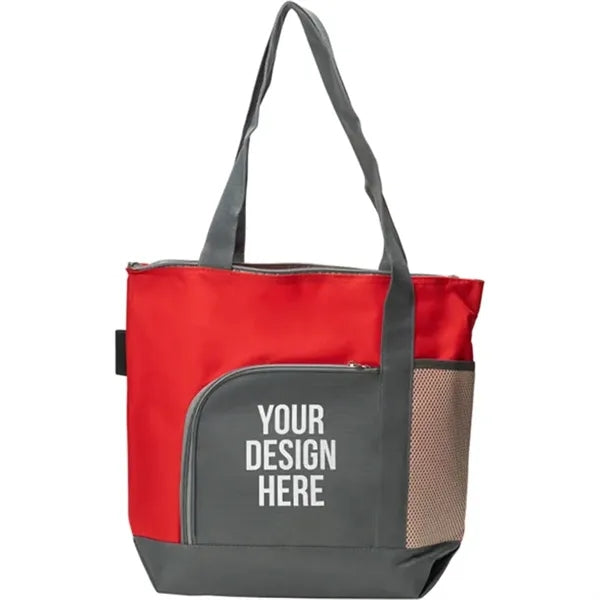Two Tone Zipper Tote