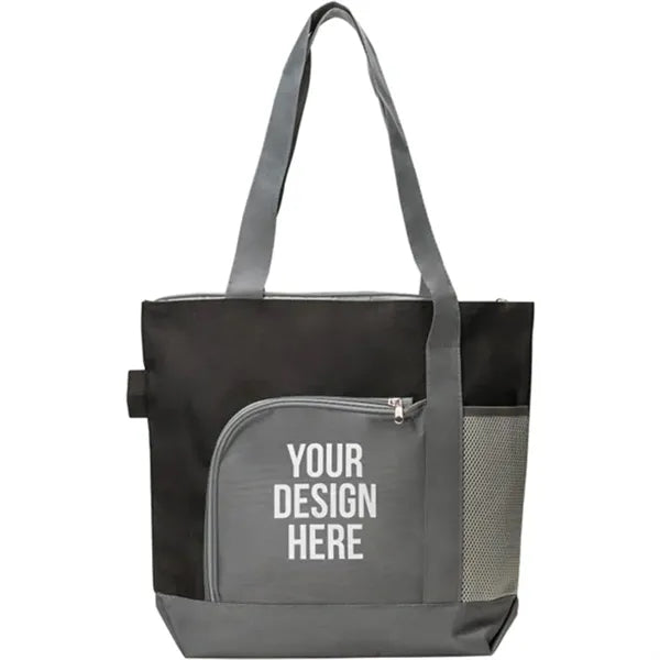 Two Tone Zipper Tote