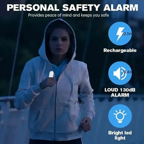 130dB Personal Safety Alarm with LED Light