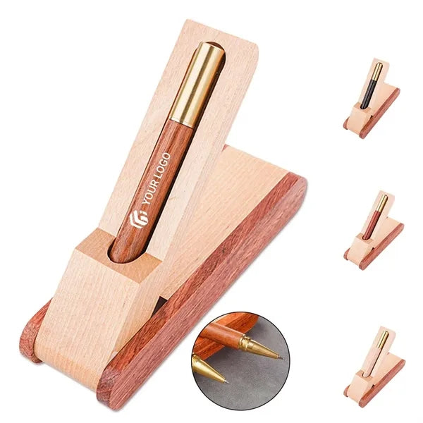 Business writing wooden ballpoint pen gift set with case