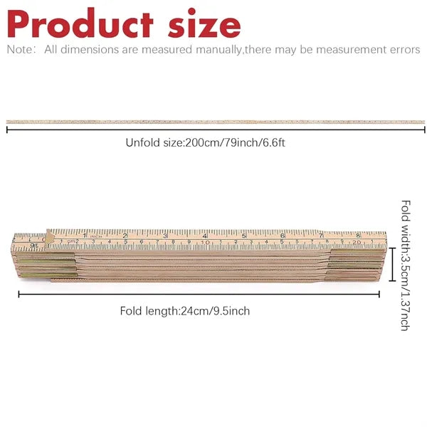 6.5ft/2m Carpenter's Folding Wood Rule