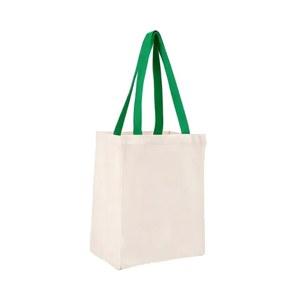 5oz Canvas Tote Bag with Color Handle - OCEAN