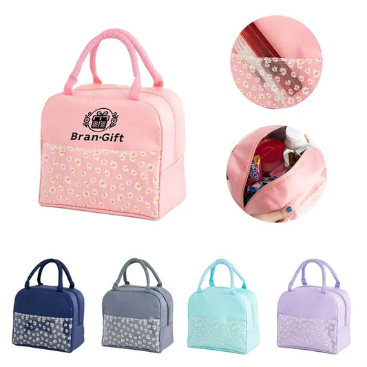 Portable Cationic Insulated Lunch Bag With Front Pocket