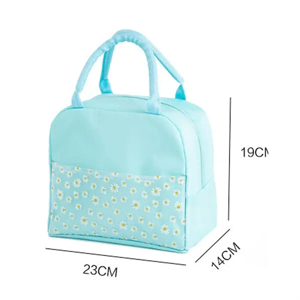 Portable Cationic Insulated Lunch Bag With Front Pocket
