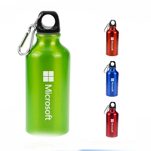 13oz Aluminium Sport Water Bottle with Carabiner
