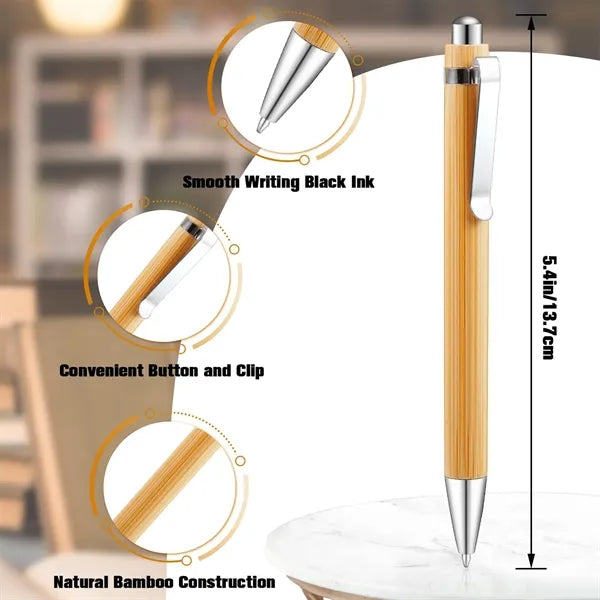Eco-Friendly Bamboo Retractable Ballpoint Pen