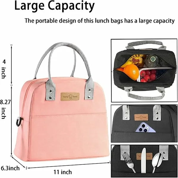 Insulated Travel Lunch Bag with Shoulder Strap