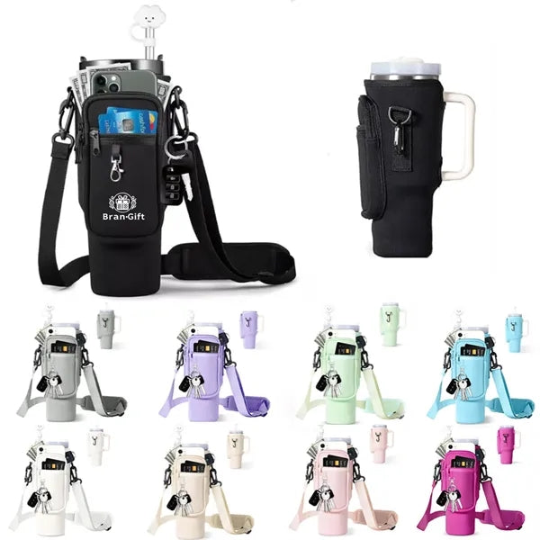40 OZ Water Bottle Bag With Mobile Phone Pocket