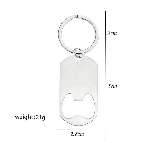 Portable Stainless Steel Bottle Opener Dad Keychain for Fath