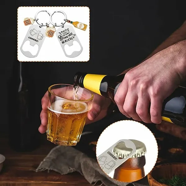 Portable Stainless Steel Bottle Opener Dad Keychain for Fath