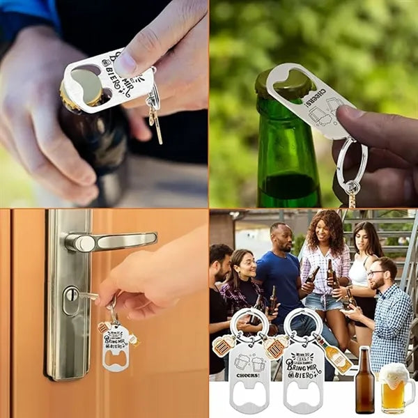 Portable Stainless Steel Bottle Opener Dad Keychain for Fath