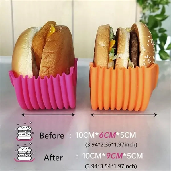 Silicone Hamburger Holder With Sauce Groove
