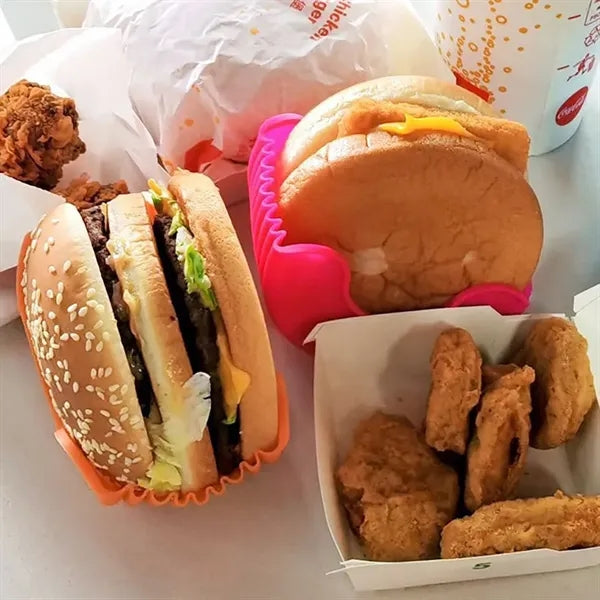 Silicone Hamburger Holder With Sauce Groove