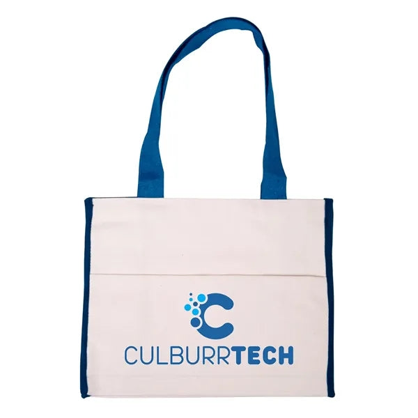 Cotton Gusset Accent Box Tote Bag
