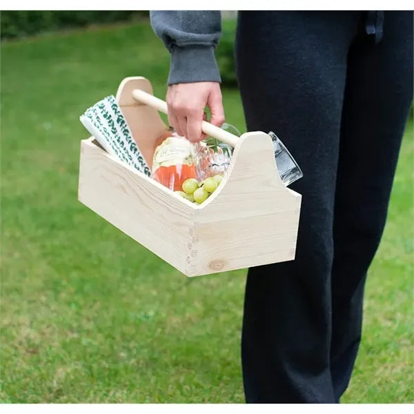 Gift Basket With Handles Wooden Toolbox Tote Basket