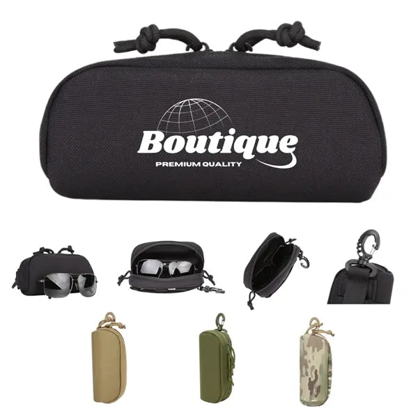 Tactical Nylon Hard Shell Glasses Case With Molle System