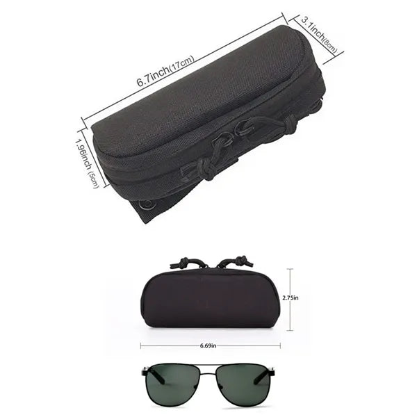 Tactical Nylon Hard Shell Glasses Case With Molle System