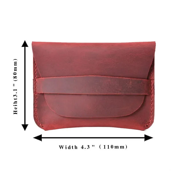 Crazy Horse Leather Minimalist Ultra-Slim Casual Card Holder