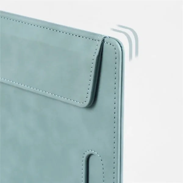 Logo A4 Magnetic PU Leather Padfolio With Pen Holder