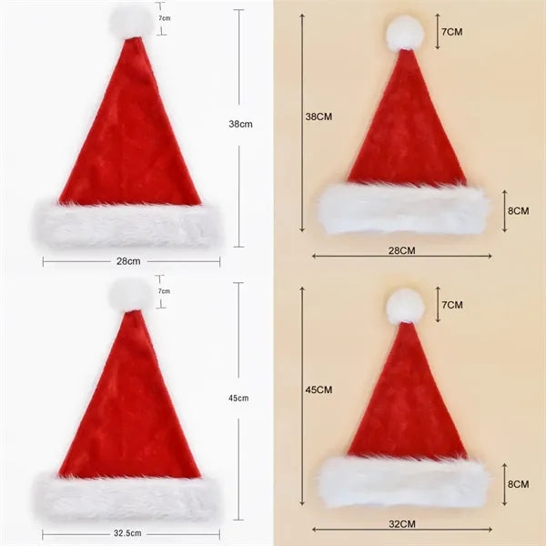 Plush Christmas Santa Hat For Adults And Kids Multicolor
