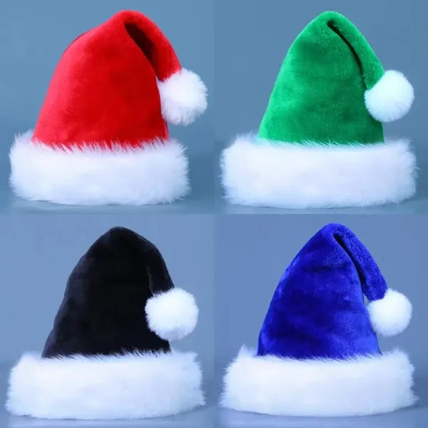 Plush Christmas Santa Hat For Adults And Kids Multicolor