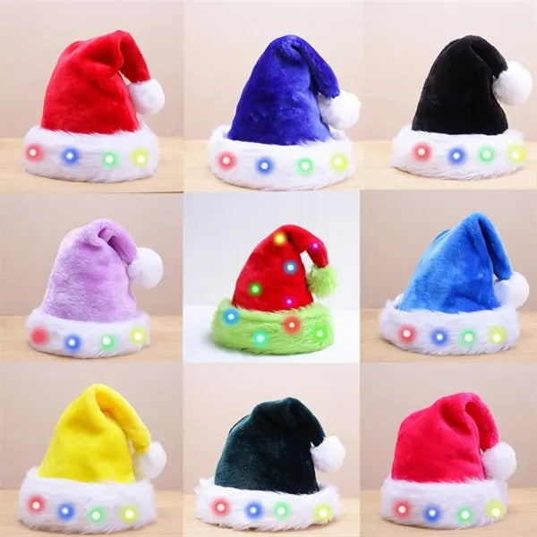 Plush Christmas Santa Hat For Adults And Kids Multicolor