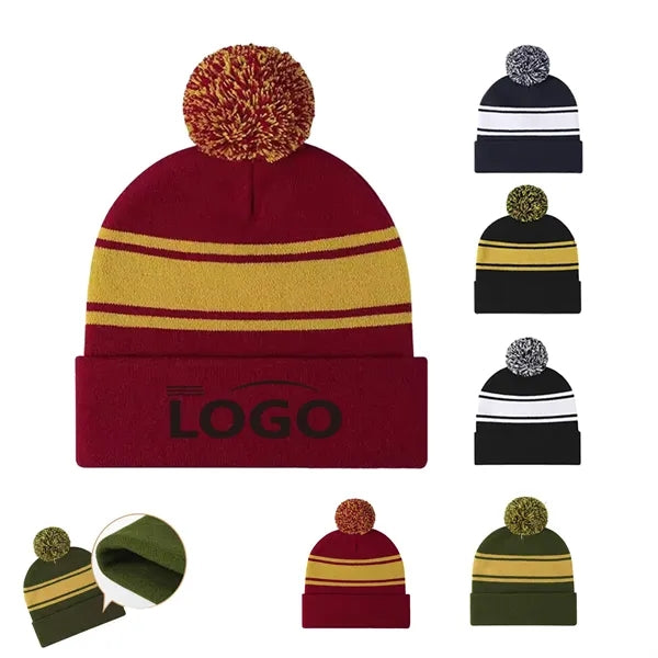 Warm Knit Winter Pom Pom Beanie