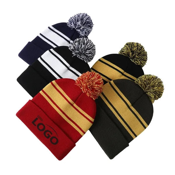 Warm Knit Winter Pom Pom Beanie