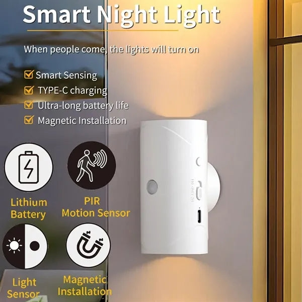 Magnetic Auto-Sensing 7 Colors Smart Motion Night Light