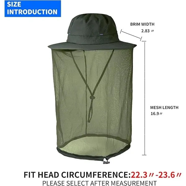 Outdoor Fishing Sun Protection Hat with Mosquito Head Net