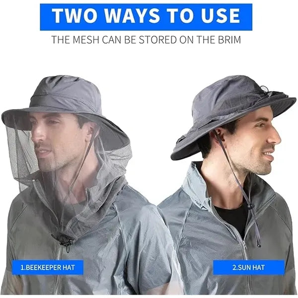 Outdoor Fishing Sun Protection Hat with Mosquito Head Net