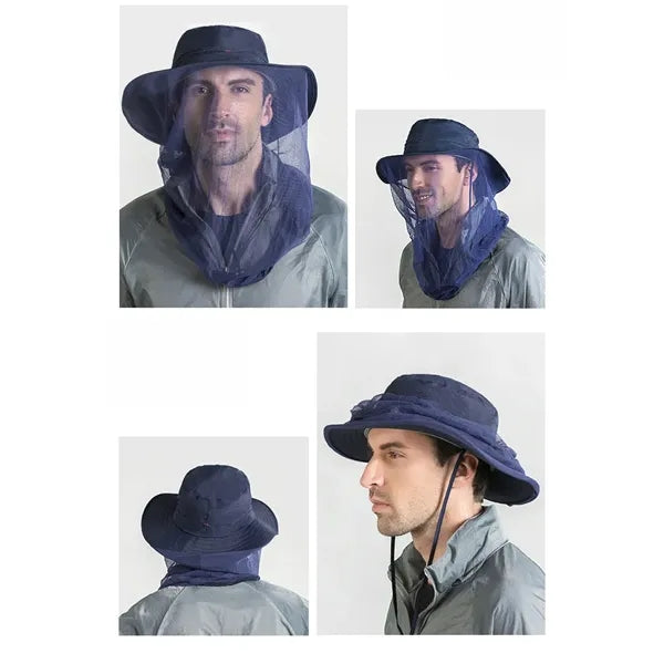 Outdoor Fishing Sun Protection Hat with Mosquito Head Net