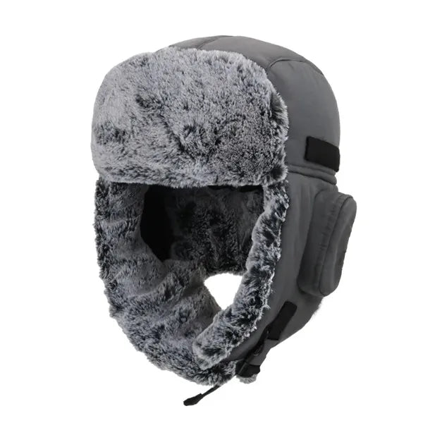 Winter Windproof Men's Trapper Hat with Faux Fur Linning