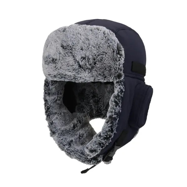 Winter Windproof Men's Trapper Hat with Faux Fur Linning