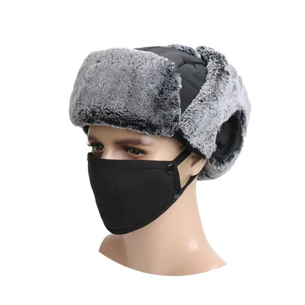 Winter Windproof Men's Trapper Hat with Faux Fur Linning