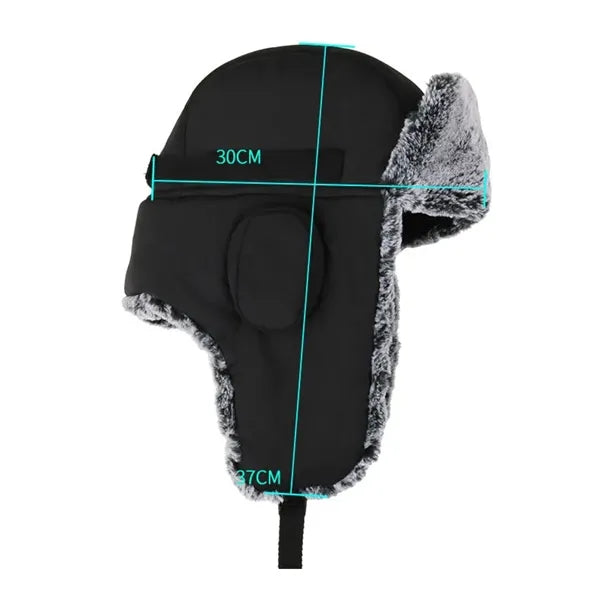 Winter Windproof Men's Trapper Hat with Faux Fur Linning