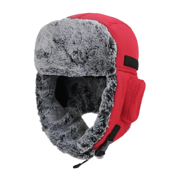 Winter Windproof Men's Trapper Hat with Faux Fur Linning