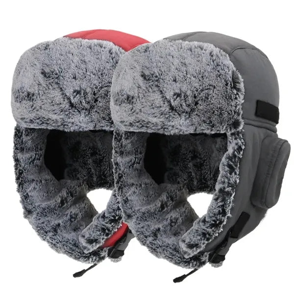 Winter Windproof Men's Trapper Hat with Faux Fur Linning