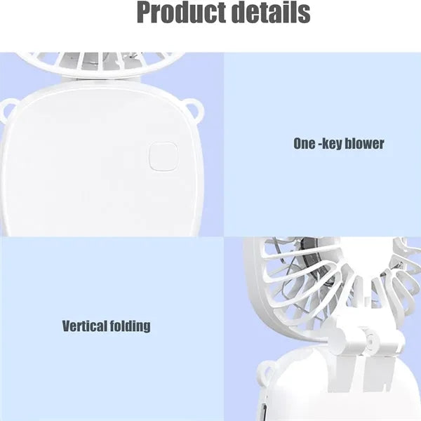 Portable Adjustable Foldable Rechargeable 3-Speed Neck Fan