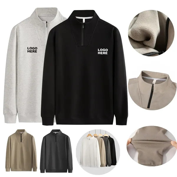 Men's Quarter-Zip Pullover Mock Neck Sweatshirt