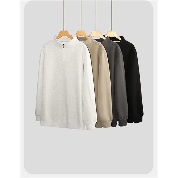 Men's Quarter-Zip Pullover Mock Neck Sweatshirt