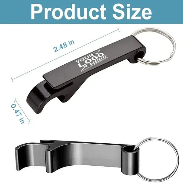 2 in 1 Personalized Custom Bottle Opener Metal Keychain