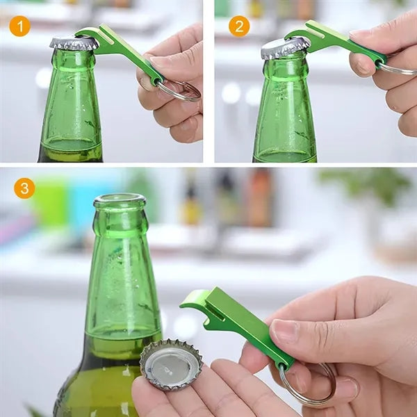 2 in 1 Personalized Custom Bottle Opener Metal Keychain