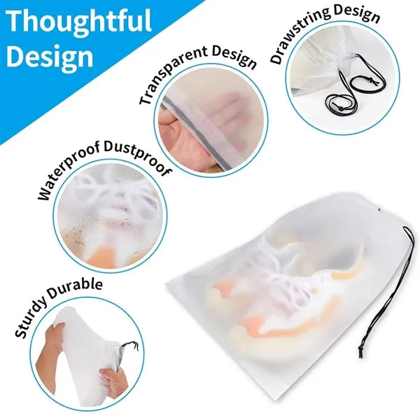 Clear Waterproof Drawstring Travel Shoe Storage Bag