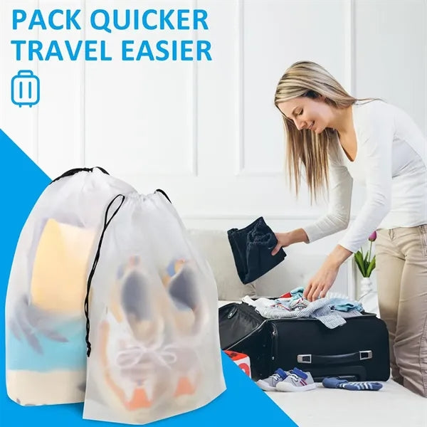 Clear Waterproof Drawstring Travel Shoe Storage Bag