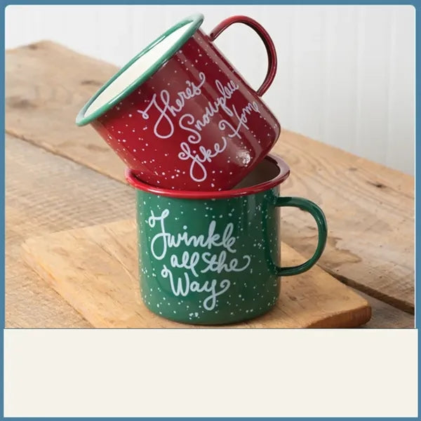 14oz-Enameled Steel Gift Mug-Christmas