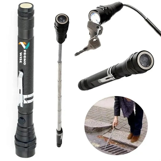 Telescoping Magnetic Pickup Tool LED Flashlight
