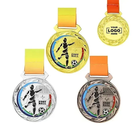 3D Gold Custom Competition Medal With Customizable Lanyard