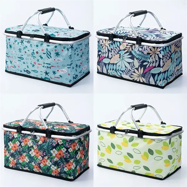 Foldable Picnic Basket Insulated Bag with Handles