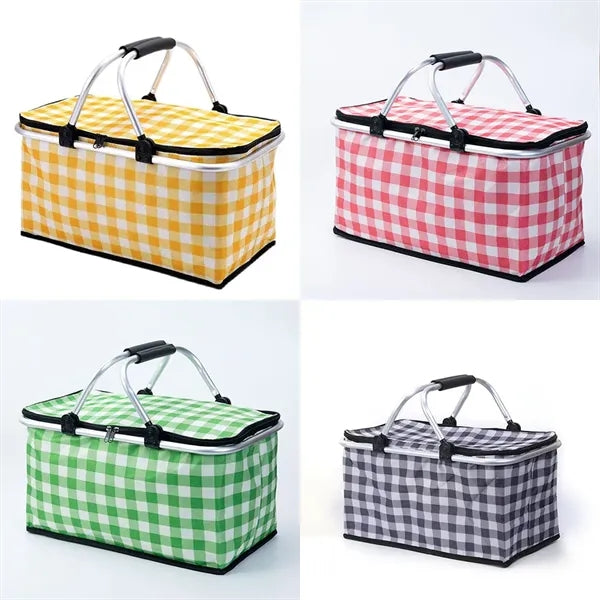 Foldable Picnic Basket Insulated Bag with Handles